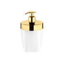 Dispenser Porta Sabonete Liquido Branco com Dourado 16cm
