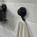 Gancho de Parede Preto Fosco com Ventosa Resistente 10,5cm