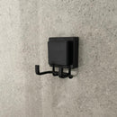 Gancho Duplo de Parede Ventosa Preto Fosco Suporta 3KG