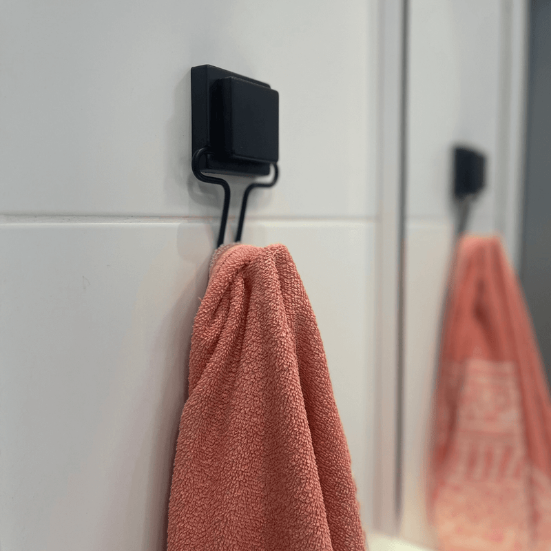 Gancho Multiuso de Parede Fixação Ventosa Preto