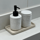Jogo para Banheiro Leaf em Ceramica Branco 2 Peças