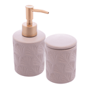 Jogo para Banheiro Leaf em Ceramica Nude 2 Peças