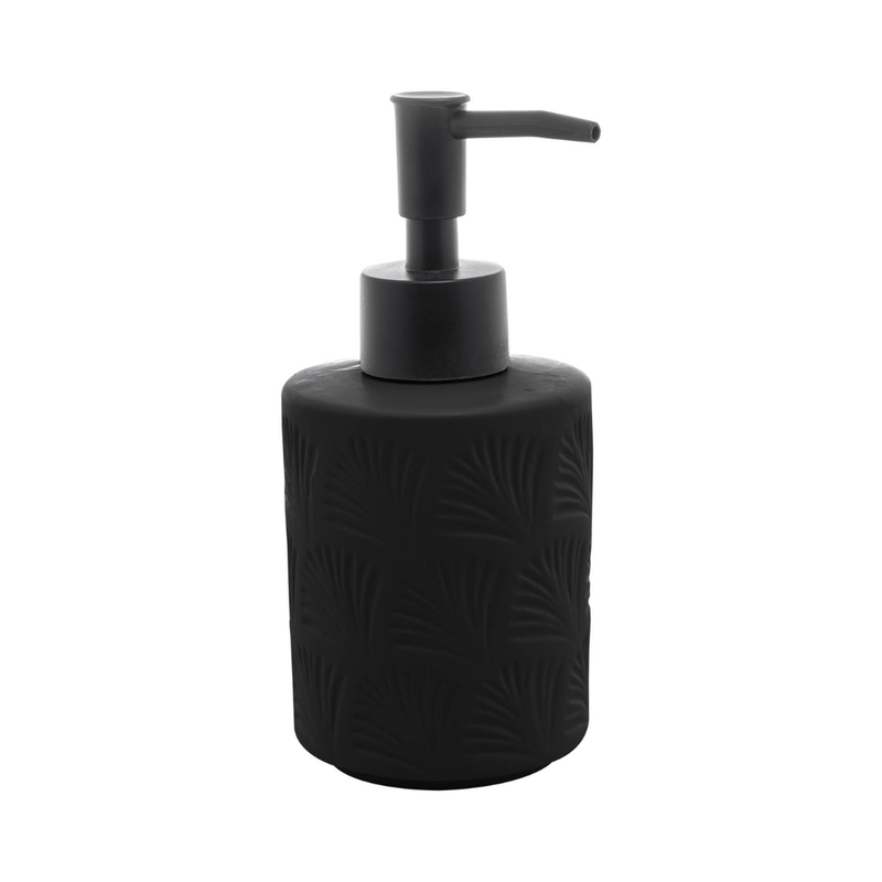 Jogo para Banheiro Leaf em Ceramica Preto 2 Peças