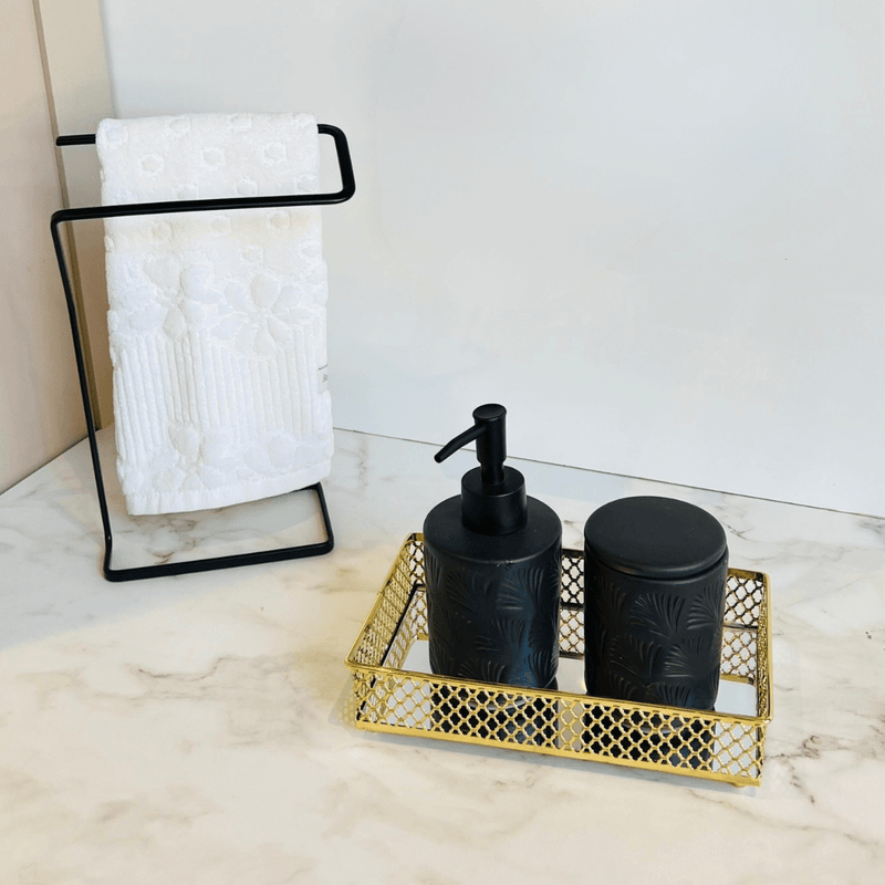 Porta Toalha Bancada Preto Fosco Linha Black