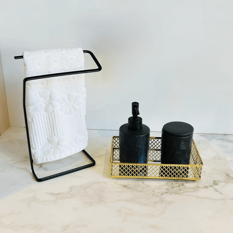 Porta Toalha Bancada Preto Fosco Linha Black