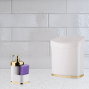 Lixeira 2,5 Litros Branco e Dourado