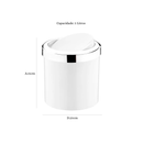 Lixeira Basculante 5 Litros Branca com Cromado