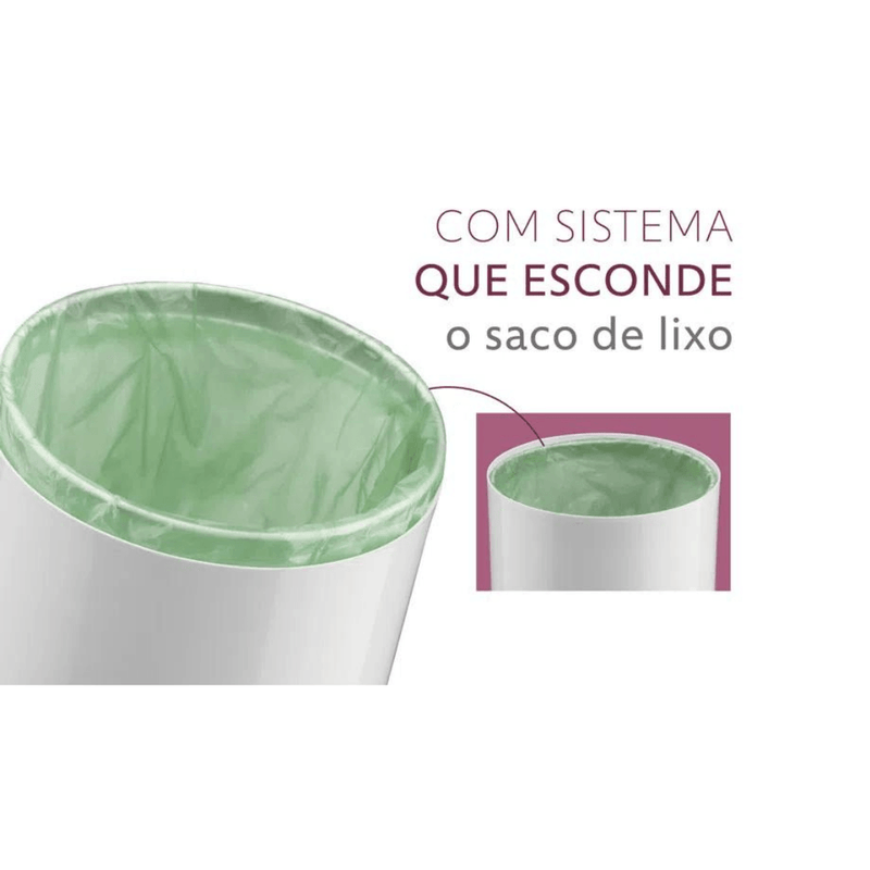 Lixeira Basculante 8 Litros Preta com Rose Gold