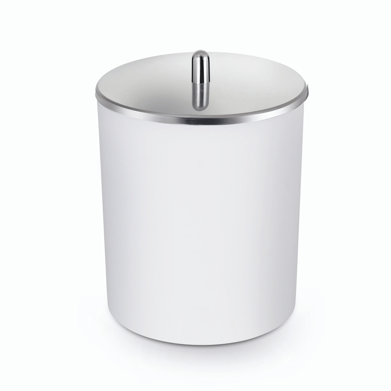 Lixeira Branca 5 Litros Com Tampa Inox