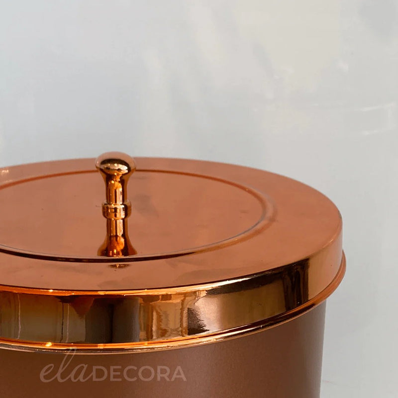 Lixeira com Tampa 5 Litros Rose Gold