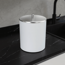 Lixeira Branca 5 Litros Com Tampa Inox
