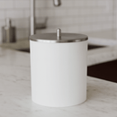 Lixeira Com Tampa 5 Litros Branco Com Cromado Fosco