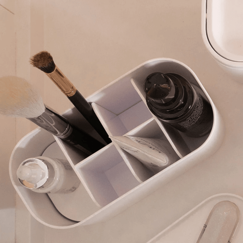 Organizador de Maquiagem com Divisórias Bold Branco 16,8cm