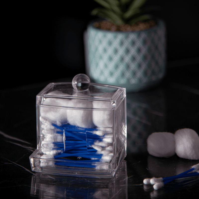 Organizador para Algodão ou Cotonete de Acrilíco Quadrado 9,5cm
