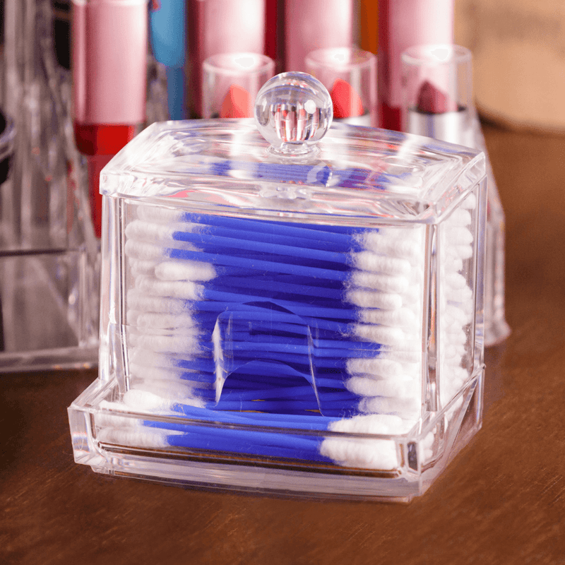 Organizador para Algodão ou Cotonete de Acrilíco Quadrado 9,5cm