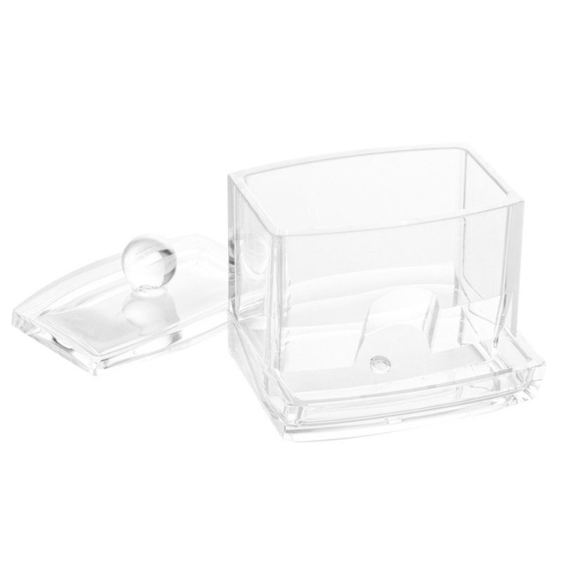 Organizador para Algodão ou Cotonete de Acrilíco Quadrado 9,5cm