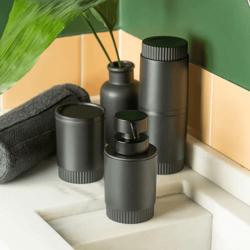 Porta Escova Dorica Preto 20,5cm