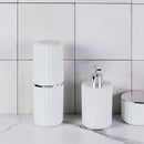 Porta Escovas Groove Branco e Cromado