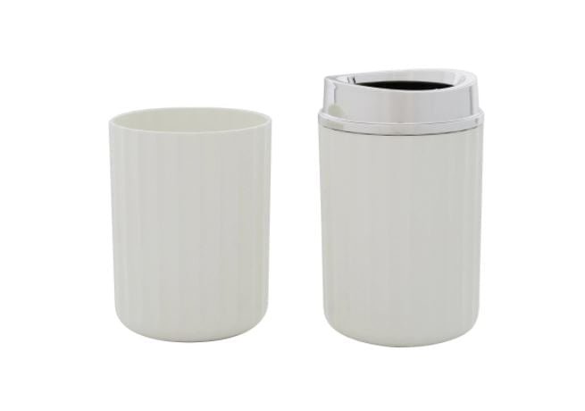 Porta Escovas Groove Branco e Cromado