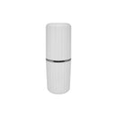 Porta Escovas Groove Branco e Cromado