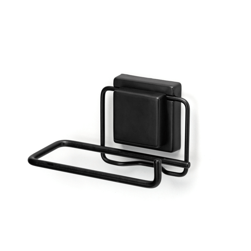 Porta Papel Higiênico Fixação Ventosa Preto