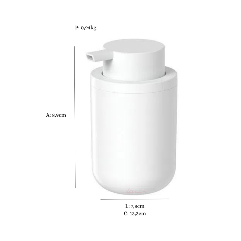 Porta Sabonete Liquido Bold Branco 300ml