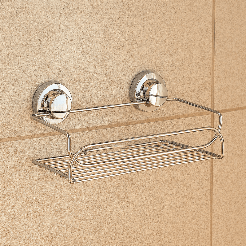 Suporte Cesto Multiuso Fixação por Ventosa Cromado