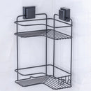 Prateleira de Canto Dupla com Ventosa Preta