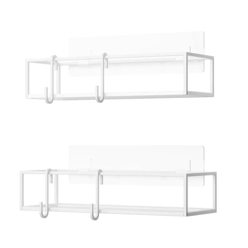 Prateleira Porta Shampoo Cubiko Branca 2 Peças