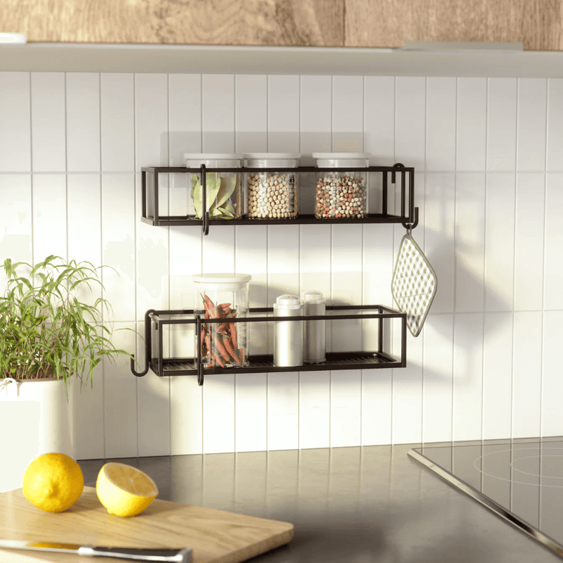 Prateleira Porta Shampoo Cubiko Preta 2 Peças