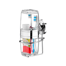Suporte com Porta Escova e Creme Dental com Ventosa Cromado