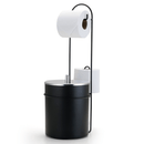 Suporte de Papel Higiênico e Lixeira 5 Litros Preto Fosco