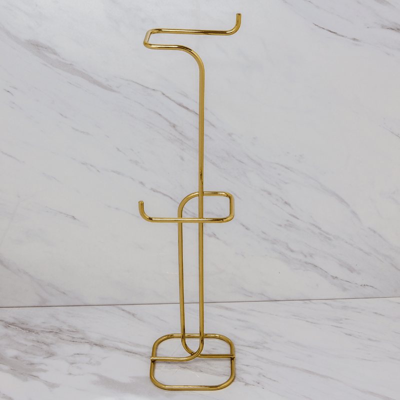 Suporte para Papel Higiênico de Chão 2 Rolos Dourado