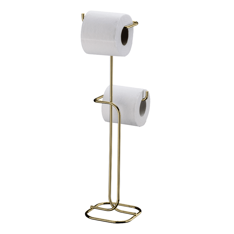 Suporte para Papel Higiênico de Chão 2 Rolos Dourado