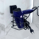 Suporte para Secador de Cabelo Fixação Ventosa Preto
