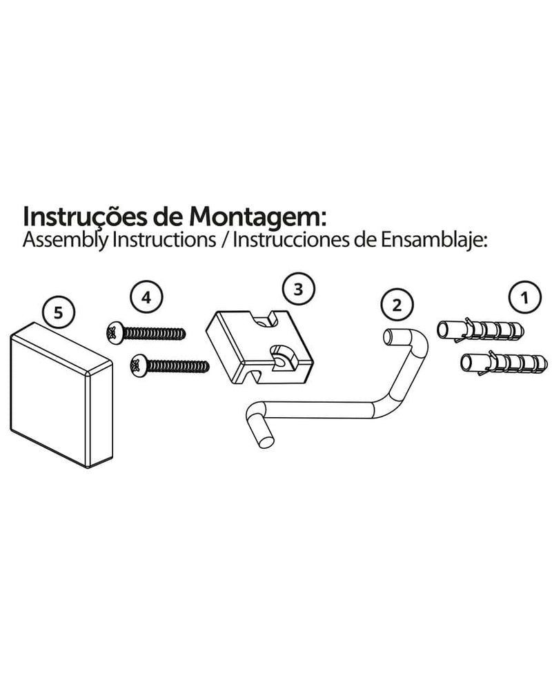 Suporte para Shampoo com Fixação Parafuso 28cm x 11 cm x 11cm  Branco