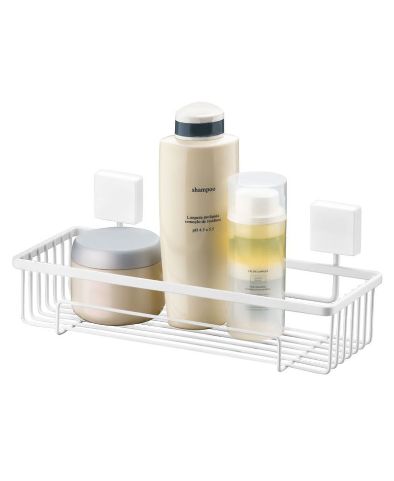 Suporte para Shampoo com Fixação Parafuso 28cm x 11 cm x 11cm  Branco