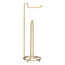 Suporte Porta Papel Higienico de Chão Triplo Dourado Fosco