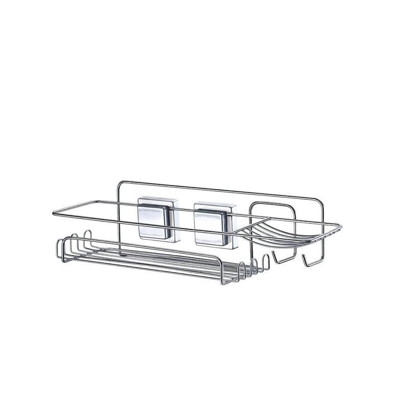 Suporte Porta Shampoo Retangular com Ventosa Cromado