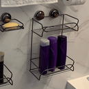 Suporte Shampoo Duplo Fixação Ventosa Ônix