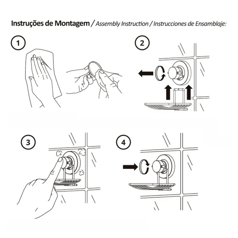 Suporte Shampoo Duplo Fixação Ventosa Rose Gold