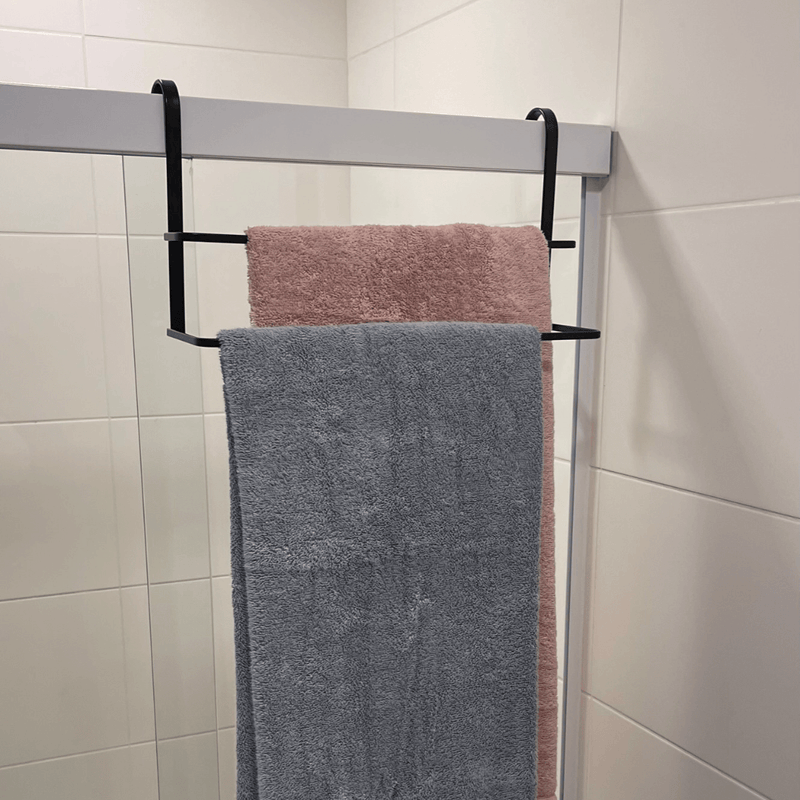 Toalheiro De Box Duplo 45 Cm De Encaixar Preto Fosco Linha Black