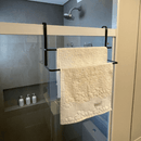 Toalheiro De Box Duplo 45 Cm De Encaixar Preto Fosco Linha Black