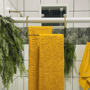 Toalheiro de Box Duplo Dourado Aço Carbono