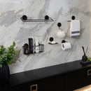 Toalheiro de Lavabo Fixação por Adesivo Preto Fosco 25cm