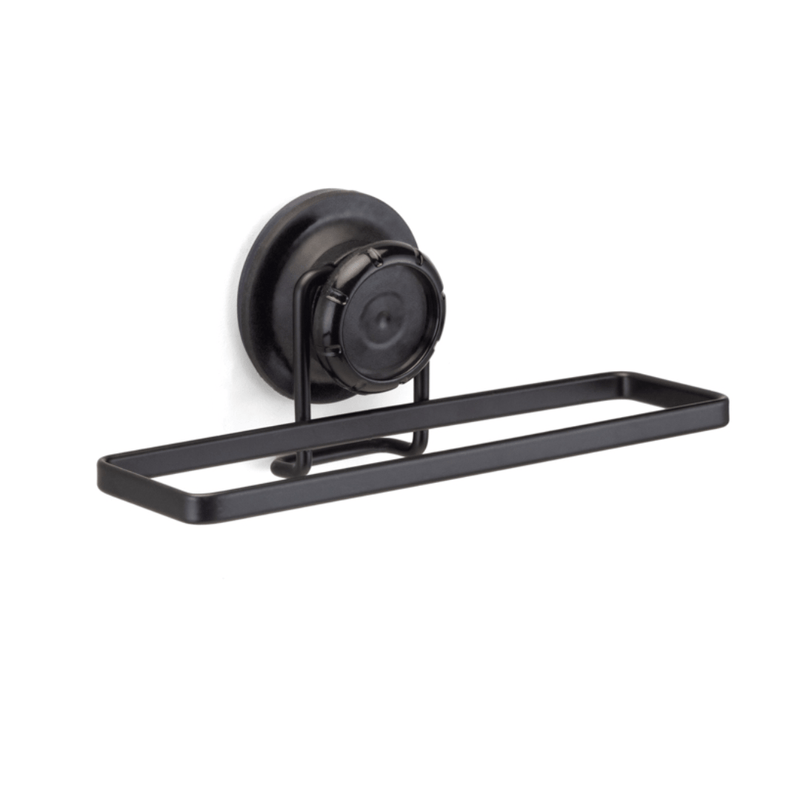 Toalheiro de Lavabo FIxação Sucção Ventosa Preto