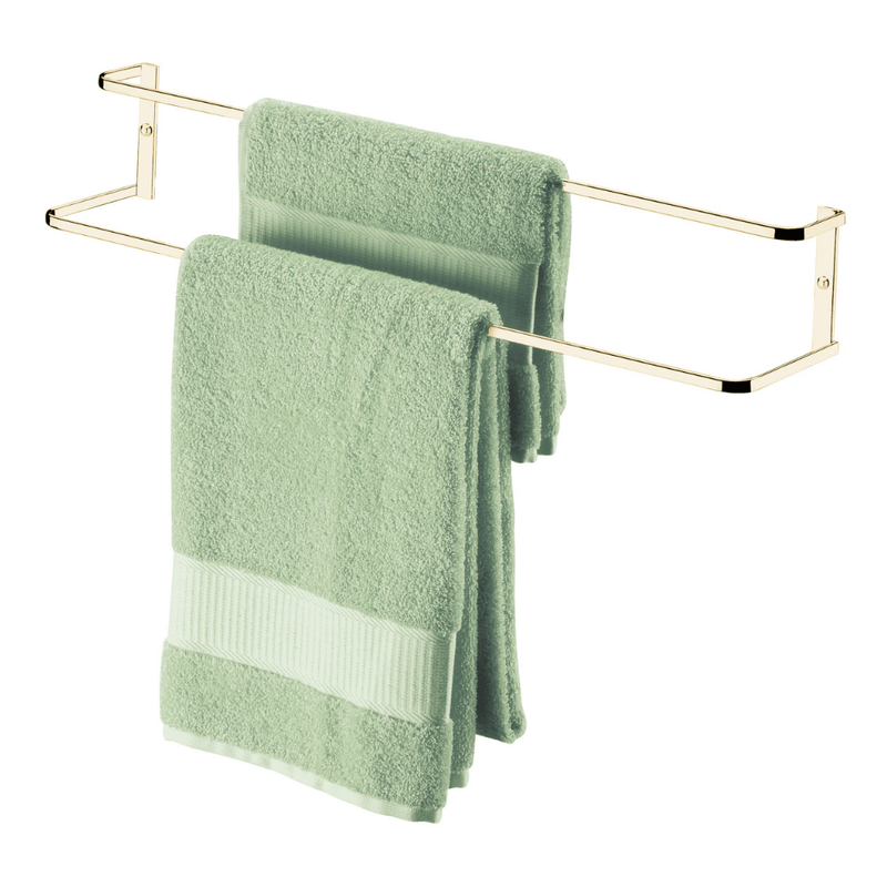 Toalheiro De Parede Duplo Banheiro Dourado Aço Piatina 60cm
