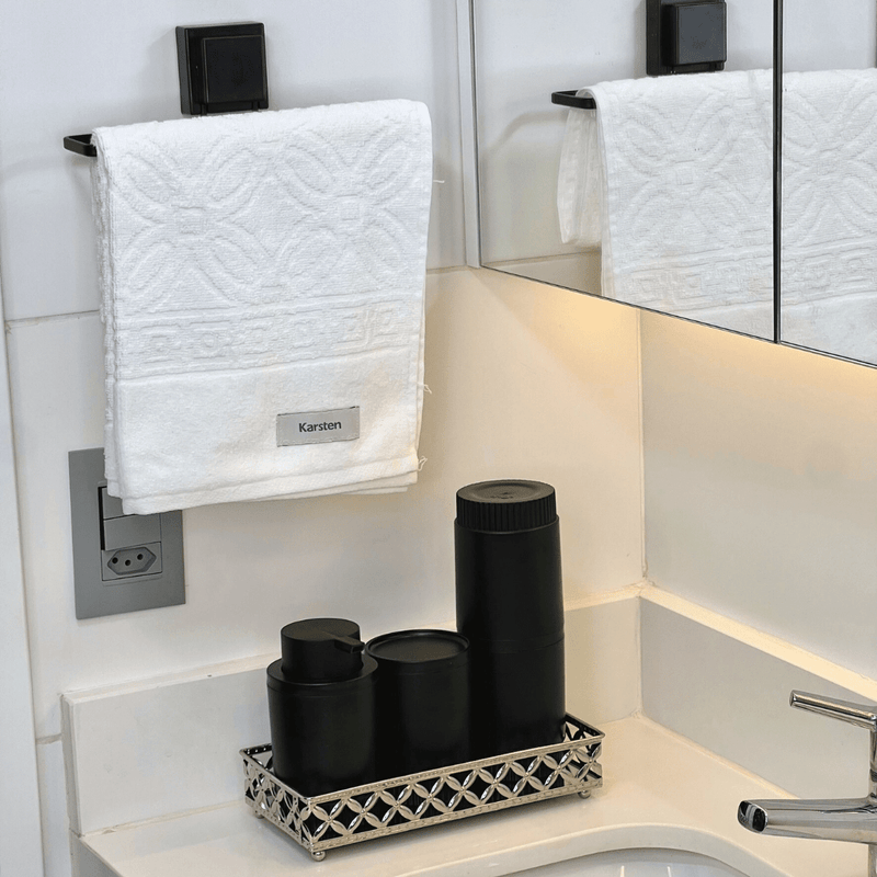 Porta Escova Dorica Preto 20,5cm