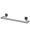 Toalheiro Duplo com Fixação Parafuso 45cm x 9,5 cm x 6 cm Preto Fosco