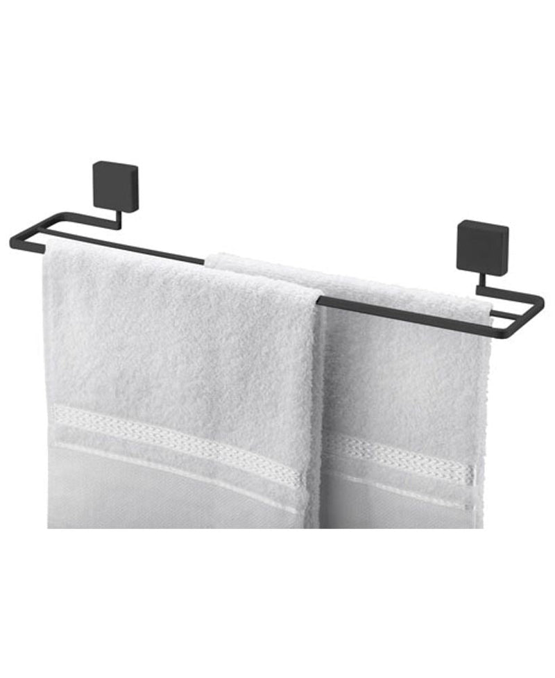 Toalheiro Duplo com Fixação Parafuso 45cm x 9,5 cm x 6 cm Preto Fosco